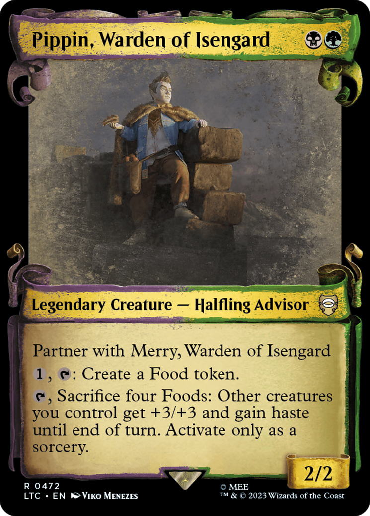 Pippin, Warden of Isengard (Showcase Scrolls) (LTC-472) [Tales of Middle-earth Commander] (Showcase) MTG Single Wizards of the Coast