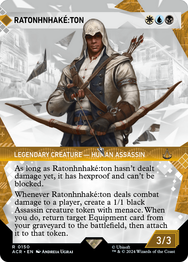 Ratonhnhake:ton (ACR-150) [Assassin's Creed] (Showcase) (Borderless) MTG Single Wizards of the Coast