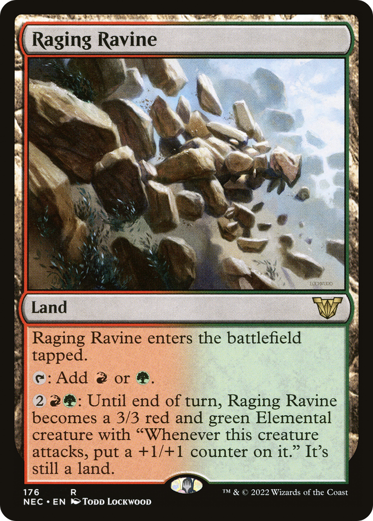 Raging Ravine (NEC-176) [Neon Dynasty Commander] MTG Single Wizards of the Coast