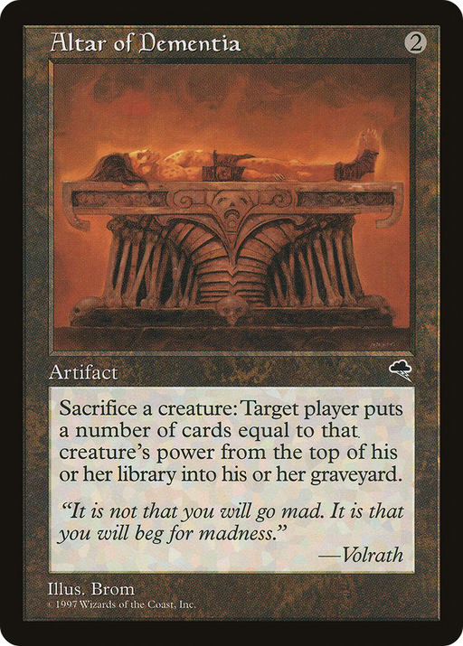 Altar of Dementia (TMP-276) [Tempest] MTG Single Wizards of the Coast