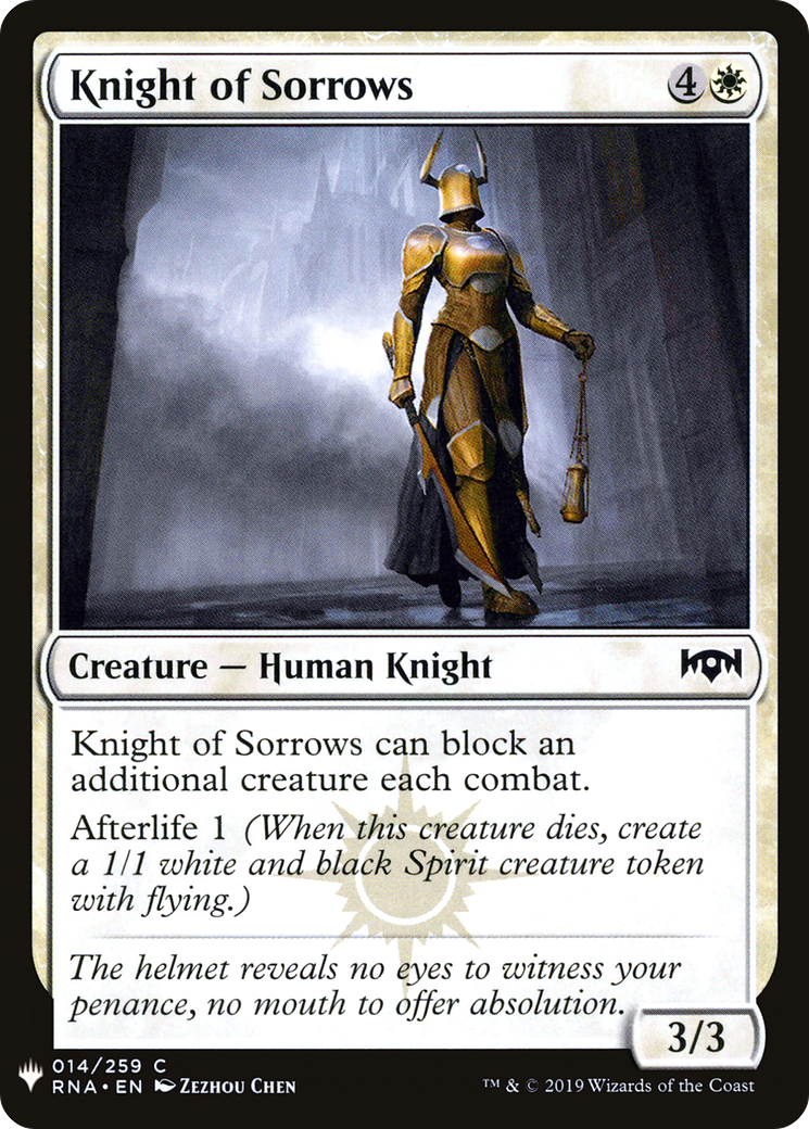 Knight of Sorrows (LIST-RNA-14) [Mystery Booster] The List MTG Single Wizards of the Coast