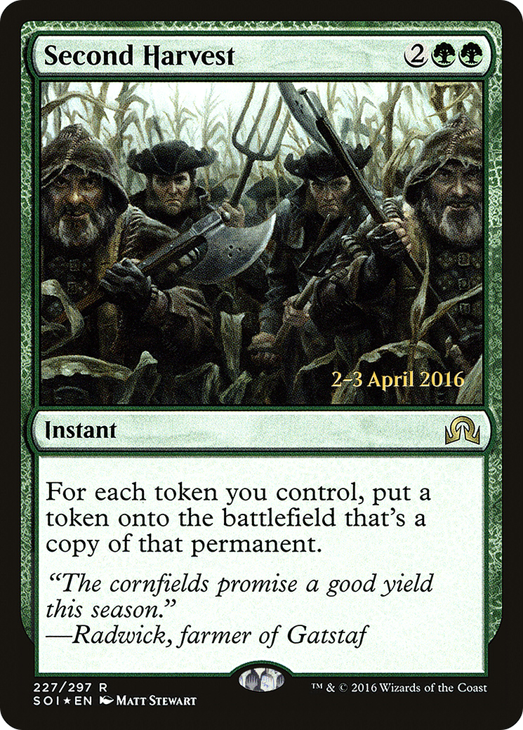 Second Harvest (PRE-227) [Shadows over Innistrad Promos] Foil MTG Single Wizards of the Coast