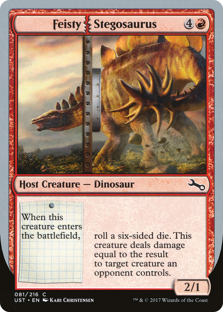 Feisty Stegosaurus (UST-081) [Unstable] Foil MTG Single Wizards of the Coast