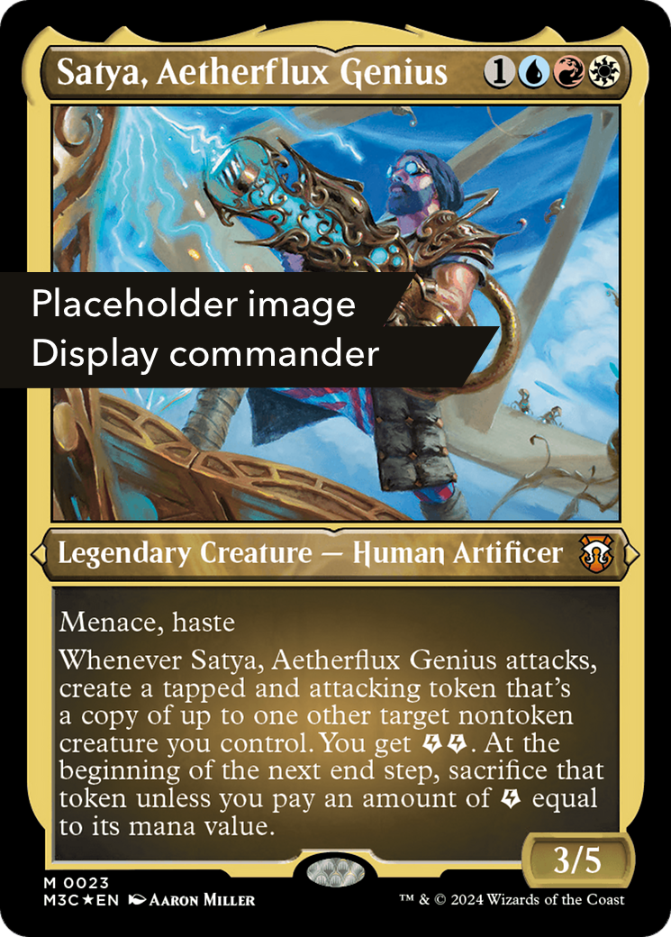 Satya, Aetherflux Genius (Display Commander) (Ripple Foil) - Thick Stock (M3C-150) [Modern Horizons 3 Commander] Foil MTG Single Wizards of the Coast