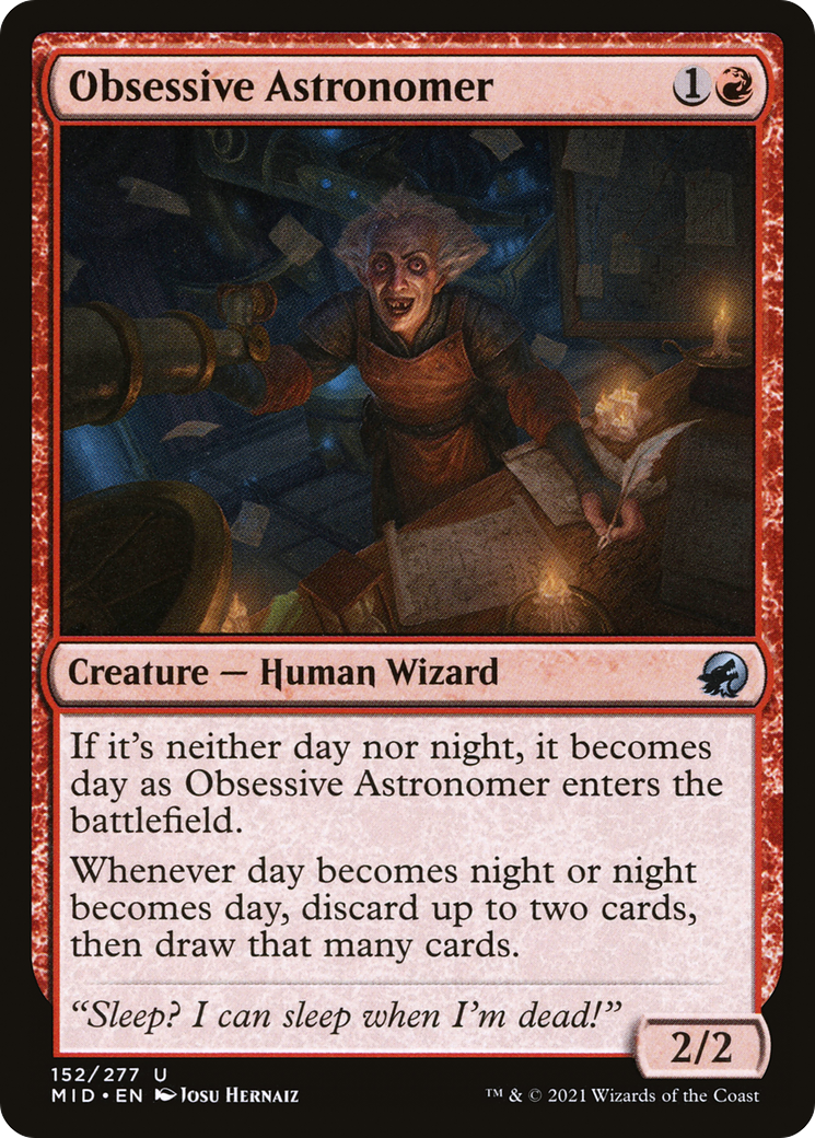 Obsessive Astronomer (MID-152) [Innistrad: Midnight Hunt] MTG Single Wizards of the Coast