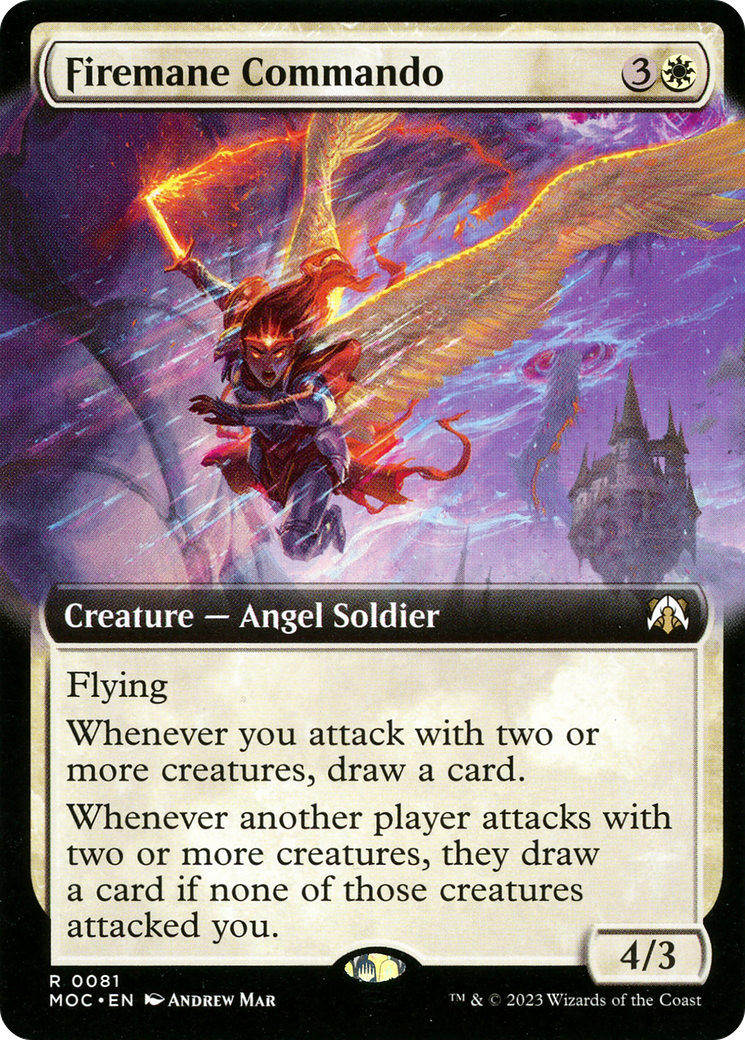 Firemane Commando (MOC-081) [March of the Machine Commander] (Extended Art) MTG Single Wizards of the Coast