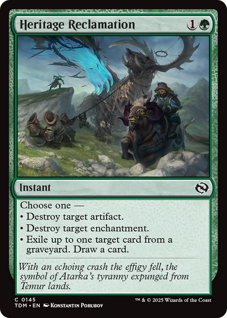 Heritage Reclamation (TDM-145) [Tarkir: Dragonstorm] Foil MTG Single Wizards of the Coast
