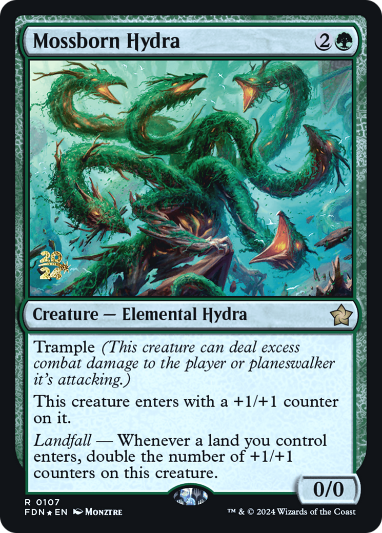 Mossborn Hydra (PRE-107) [Foundations Promos] Foil MTG Single Wizards of the Coast