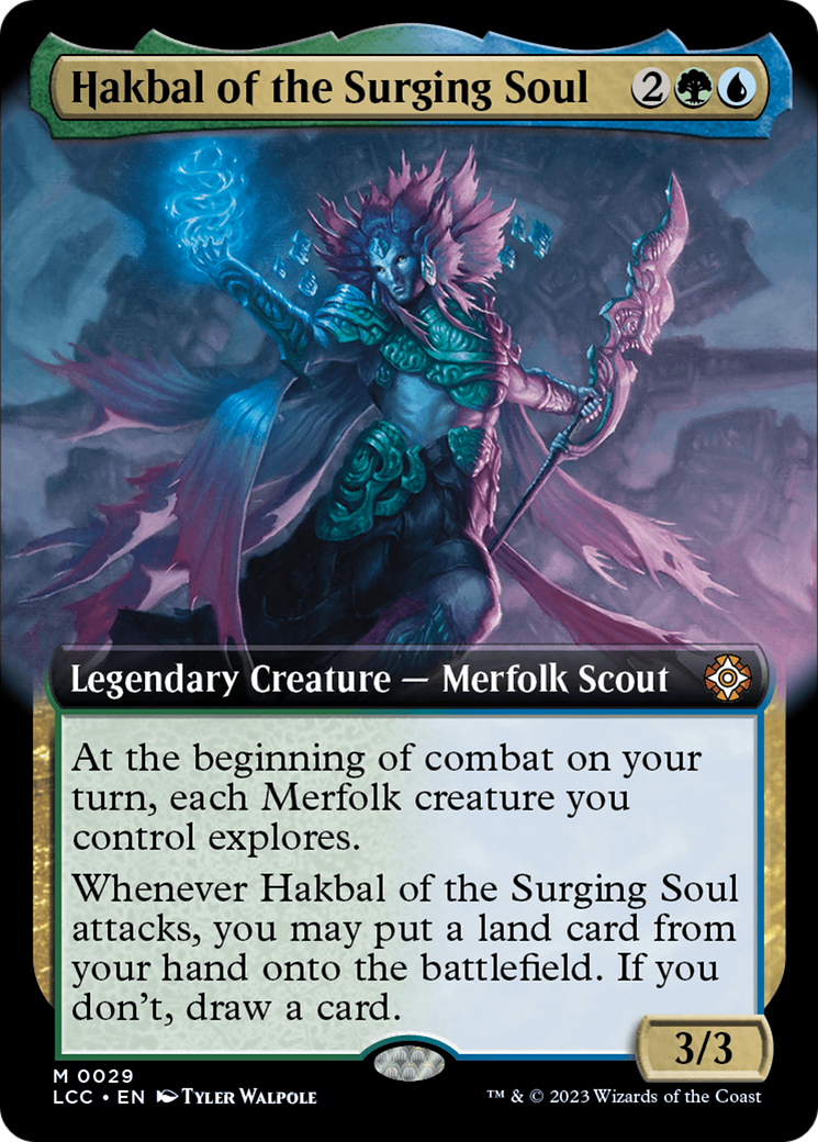 Hakbal of the Surging Soul (LCC-029) [The Lost Caverns of Ixalan Commander] (Extended Art) MTG Single Wizards of the Coast