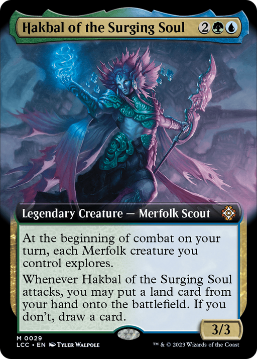 Hakbal of the Surging Soul (LCC-029) [The Lost Caverns of Ixalan Commander] (Extended Art) Foil MTG Single Wizards of the Coast