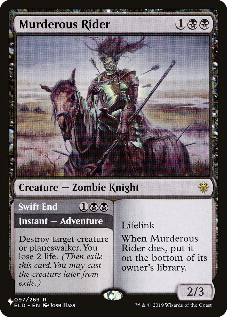 Murderous Rider // Swift End (LIST-ELD-97) [Mystery Booster] The List MTG Single Wizards of the Coast