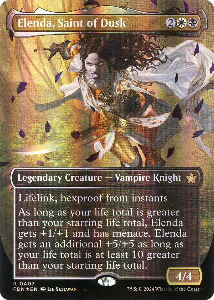 Elenda, Saint of Dusk (Mana Foil) (FDN-407) [Foundations] (Borderless) Foil MTG Single Wizards of the Coast
