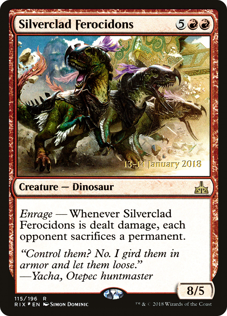Silverclad Ferocidons (PRE-115) [Rivals of Ixalan Promos] Foil MTG Single Wizards of the Coast