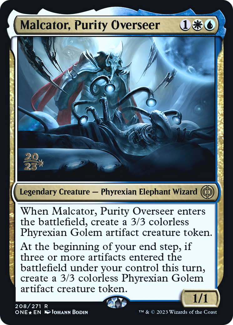 Malcator, Purity Overseer (PRE-208) [Phyrexia: All Will Be One Promos] Foil MTG Single Wizards of the Coast
