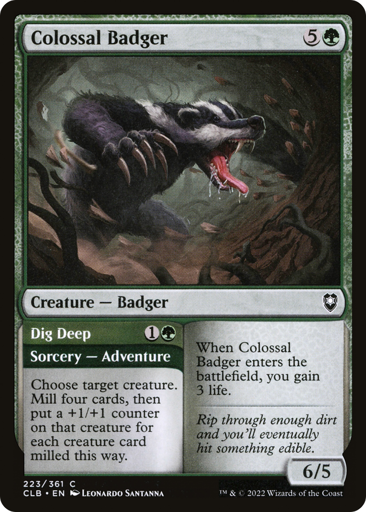 Colossal Badger (CLB-223) [Commander Legends: Battle for Baldur's Gate] Foil MTG Single Wizards of the Coast