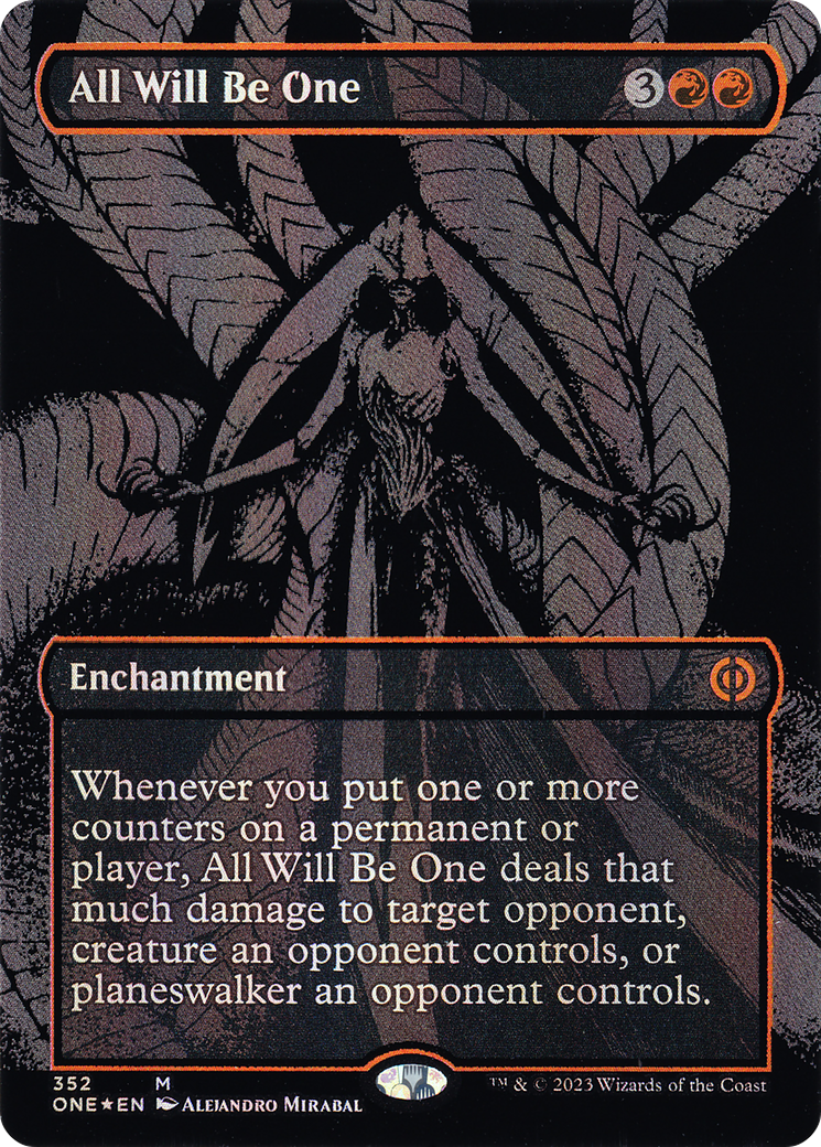All Will Be One (Oil Slick Raised Foil) (ONE-352) [Phyrexia: All Will Be One] (Borderless) Foil MTG Single Wizards of the Coast