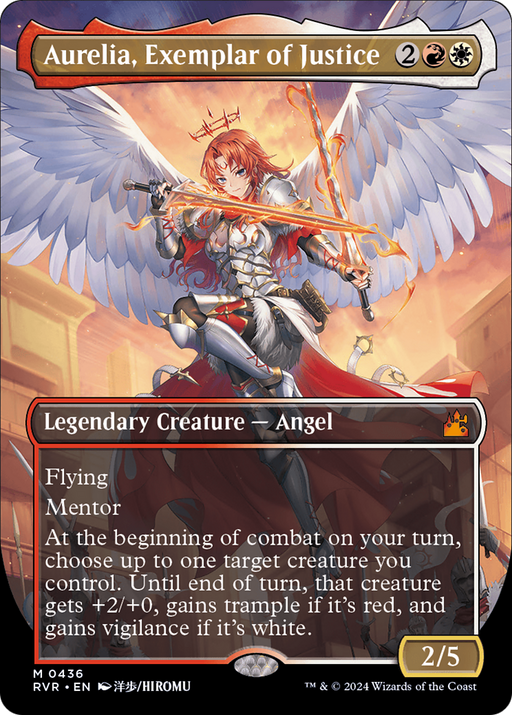 Aurelia, Exemplar of Justice (Anime Borderless) (RVR-436) [Ravnica Remastered] (Borderless) Foil MTG Single Wizards of the Coast