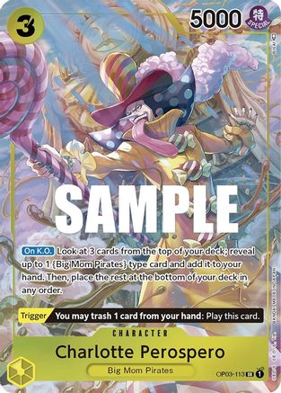 Charlotte Perospero (Alternate Art) (OP03-113) [Pillars of Strength] Foil One Piece Single Bandai
