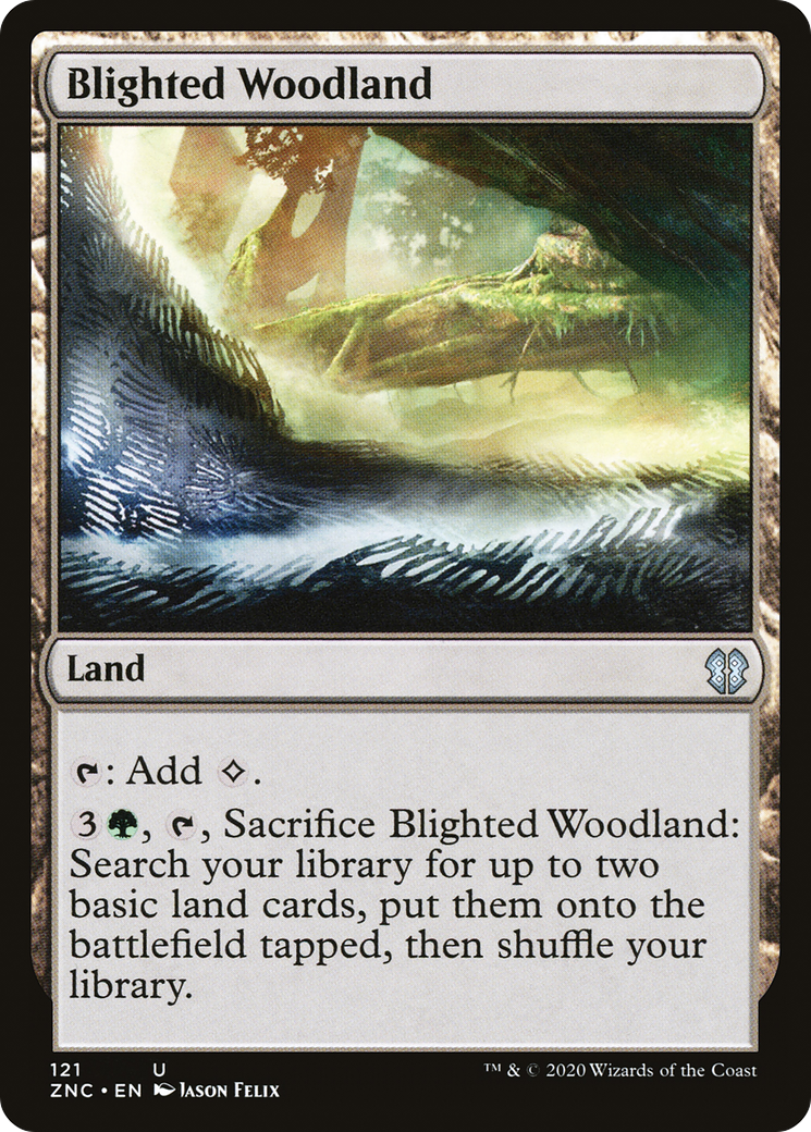 Blighted Woodland (ZNC-121) [Zendikar Rising Commander] MTG Single Wizards of the Coast