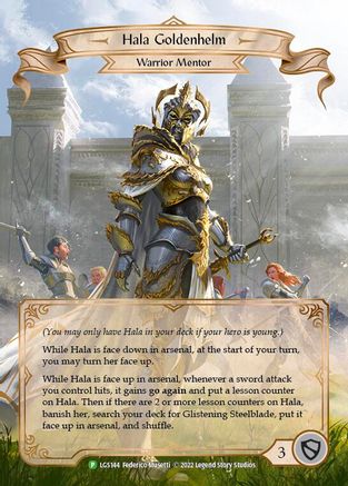Hala Goldenhelm [LGS144] (Promo)  Rainbow Foil Flesh And Blood Single Flesh And Blood   