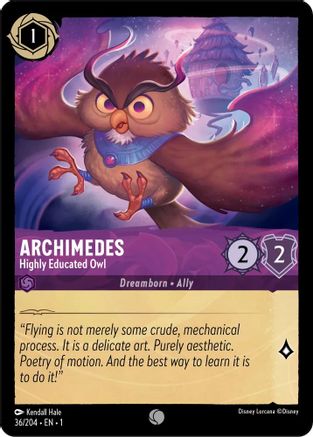 Archimedes - Highly Educated Owl (36/204) [The First Chapter] Lorcana Single Disney