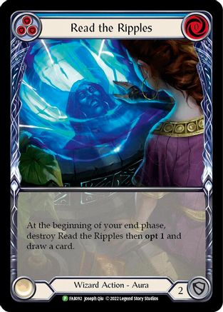 Read the Ripples (Blue) [FAB092] (Promo)  Rainbow Foil Flesh And Blood Single Flesh And Blood   