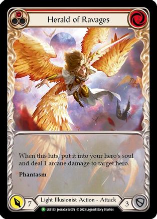 Herald of Ravages (Red) (Extended Art) [LGS153] (Promo)  Rainbow Foil Flesh And Blood Single Flesh And Blood   