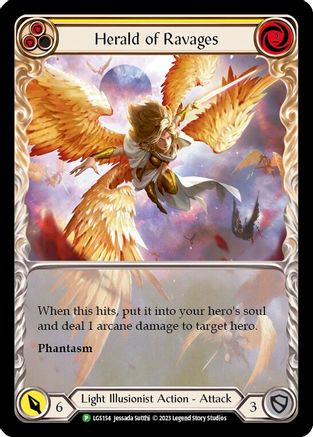 Herald of Ravages (Yellow) (Extended Art) [LGS154] (Promo)  Rainbow Foil Flesh And Blood Single Flesh And Blood   