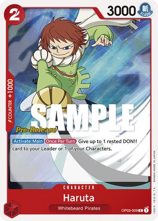 Haruta (OP03-009) [Pillars of Strength Pre-Release Cards] One Piece Single Bandai