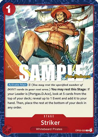Striker (OP03-020) [Pillars of Strength Pre-Release Cards] One Piece Single Bandai