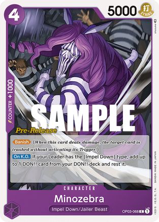 Minozebra (OP03-068) [Pillars of Strength Pre-Release Cards] One Piece Single Bandai