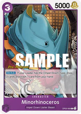 Minorhinoceros (OP03-069) [Pillars of Strength Pre-Release Cards] One Piece Single Bandai