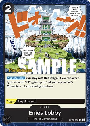 Enies Lobby (OP03-098) [Pillars of Strength Pre-Release Cards] One Piece Single Bandai