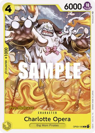 Charlotte Opera (OP03-106) [Pillars of Strength Pre-Release Cards] One Piece Single Bandai