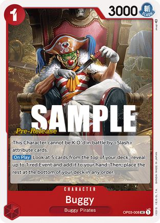Buggy (008) (OP03-008) [Pillars of Strength Pre-Release Cards] One Piece Single Bandai