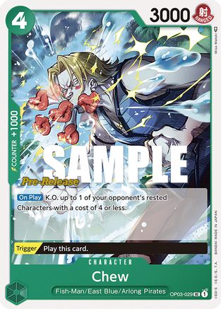 Chew (OP03-029) [Pillars of Strength Pre-Release Cards] One Piece Single Bandai