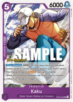 Kaku (OP03-059) [Pillars of Strength Pre-Release Cards] One Piece Single Bandai