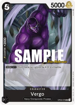Vergo (OP03-079) [Pillars of Strength Pre-Release Cards] One Piece Single Bandai
