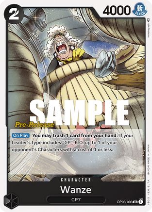 Wanze (OP03-093) [Pillars of Strength Pre-Release Cards] One Piece Single Bandai