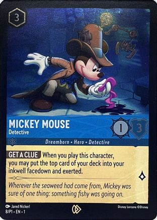 Mickey Mouse - Detective (8) [Disney Lorcana Promo Cards] Cold Foil Lorcana Single Disney