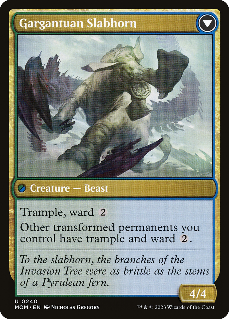 Invasion of Pyrulea // Gargantuan Slabhorn (MOM-240) [March of the Machine] Foil MTG Single Wizards of the Coast