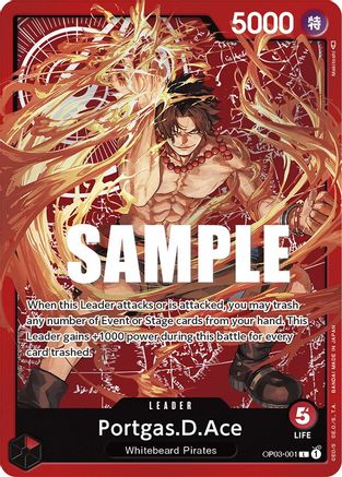 Portgas.D.Ace (Alternate Art) (Map) (OP03-001) [Pillars of Strength] Foil One Piece Single Bandai