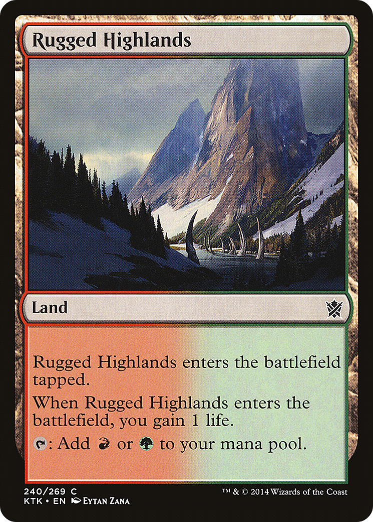 Rugged Highlands (KTK-240) [Khans of Tarkir] MTG Single Wizards of the Coast