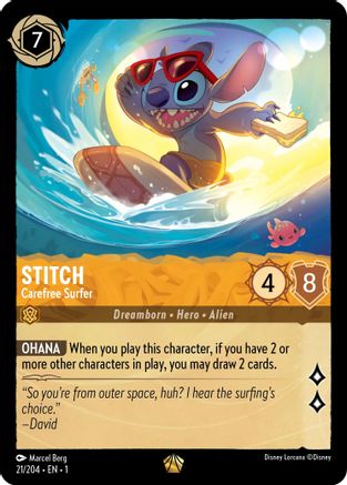 Stitch - Carefree Surfer (21/204) [The First Chapter] Lorcana Single Disney