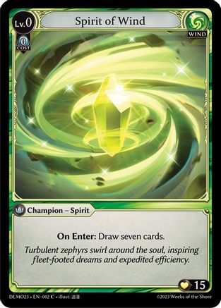 Spirit of Wind (002) [2023 Demo Deck] Grand Archive Single Weebs of the Shore