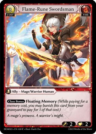 Flame-Rune Swordsman (020) [2023 Demo Deck] Grand Archive Single Weebs of the Shore