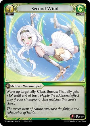 Second Wind (026) [2023 Demo Deck] Grand Archive Single Weebs of the Shore