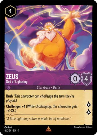 Zeus - God of Lightning (61/204) [The First Chapter] Lorcana Single Disney