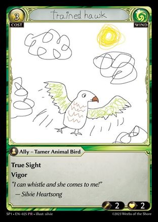 Trained Hawk (025) [Supporter Pack 1] Grand Archive Single Weebs of the Shore