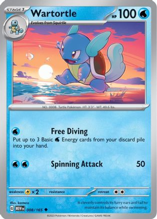 Wartortle - 008/165 Reverse Holofoil [SV: Scarlet & Violet 151] Pokemon Single Pokémon